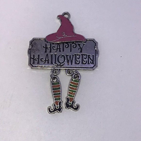 Happy Halloween Witchy Leg Pendant - Picture 1 of 7